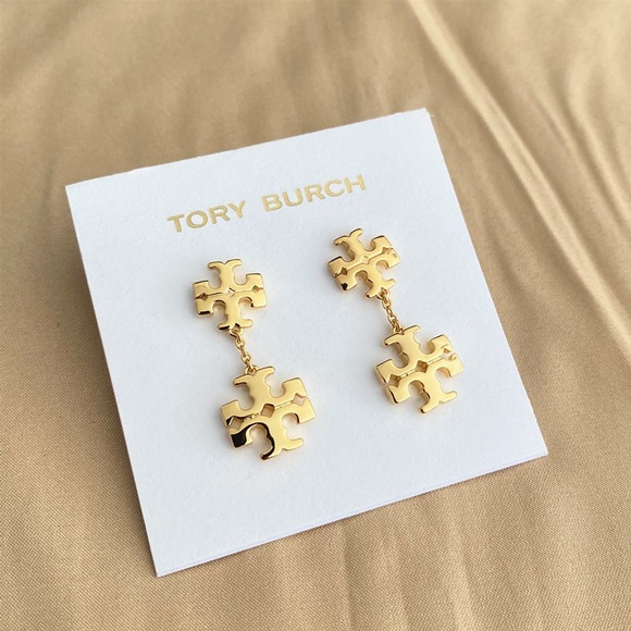 Tory Burch Jewelry - Tory Burch Gold Double Drop Earrings